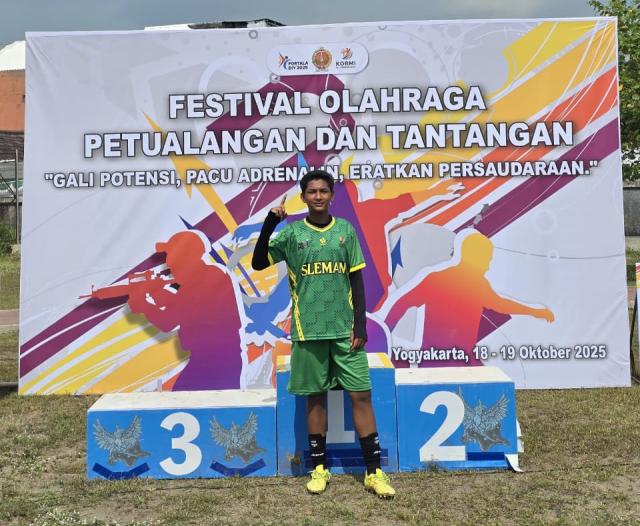 Irfadean Saputra Raih Juara 1 Festival Olahraga Petualangan dan Tantangan 2025, Harumkan Nama Sleman!